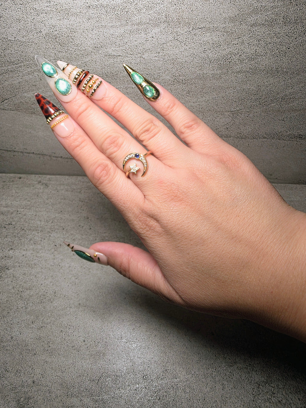 Moon & Star Ring
