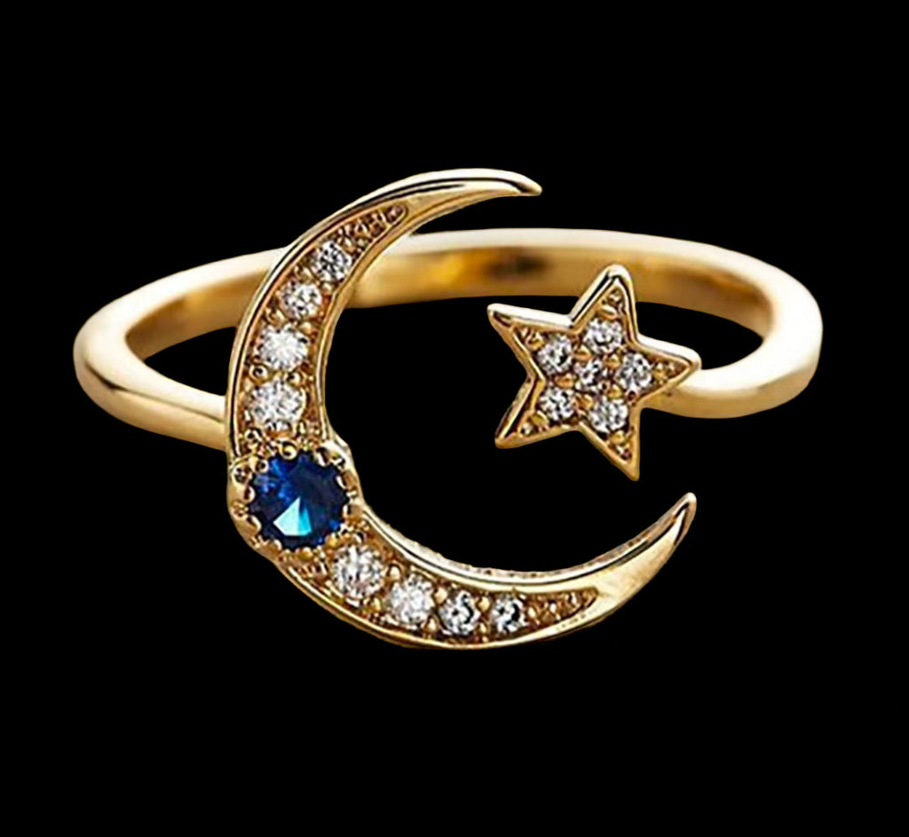 Moon & Star Ring